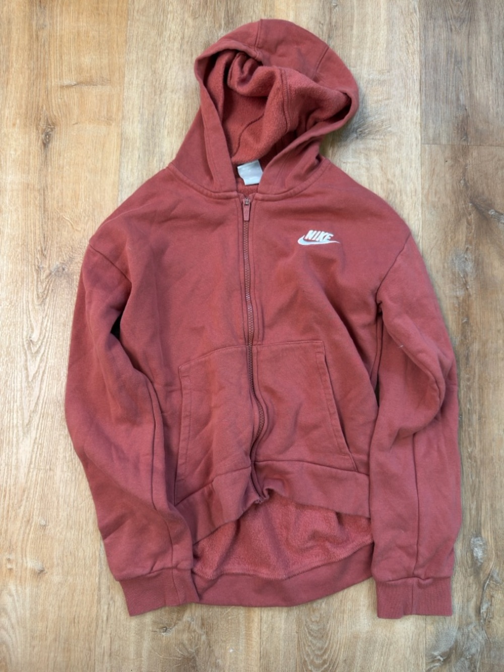 Nike Kids Rust Red Full-Zip Hooded Sweatshirt